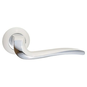 Ручка дверная RENZ 424-08 W/CP	"Моретти" (белый/хром блестящий)