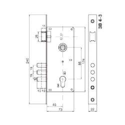 Замок врезной БУЛАТ ЗВ4-3.08.05 Нова золото