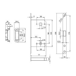 Защелка врезная магнитная FUARO M96WC-50/BL INOX BL-24 черный /60265/