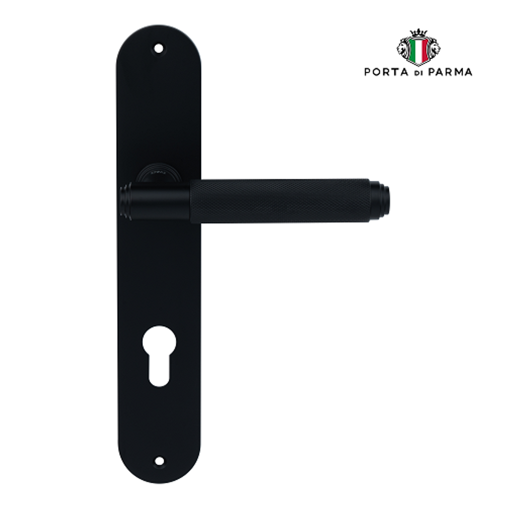 Ручка на планке PORTA DI PARMA Exa Zig CYL BL черный