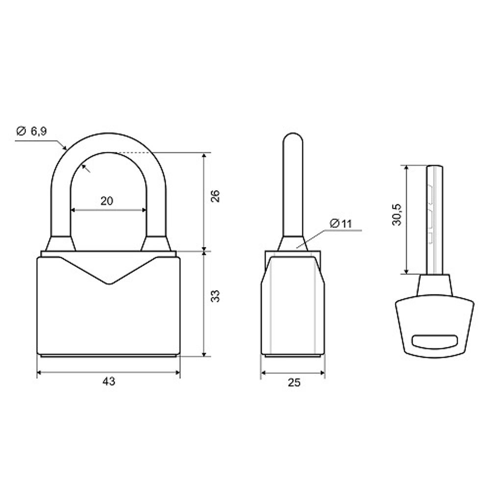 Замок навесной PALLADIUM 900S-40