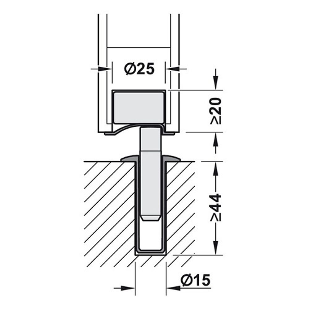 Упор магнитный автомат. скрытый FANTOM PREMIUM HGT004 черный