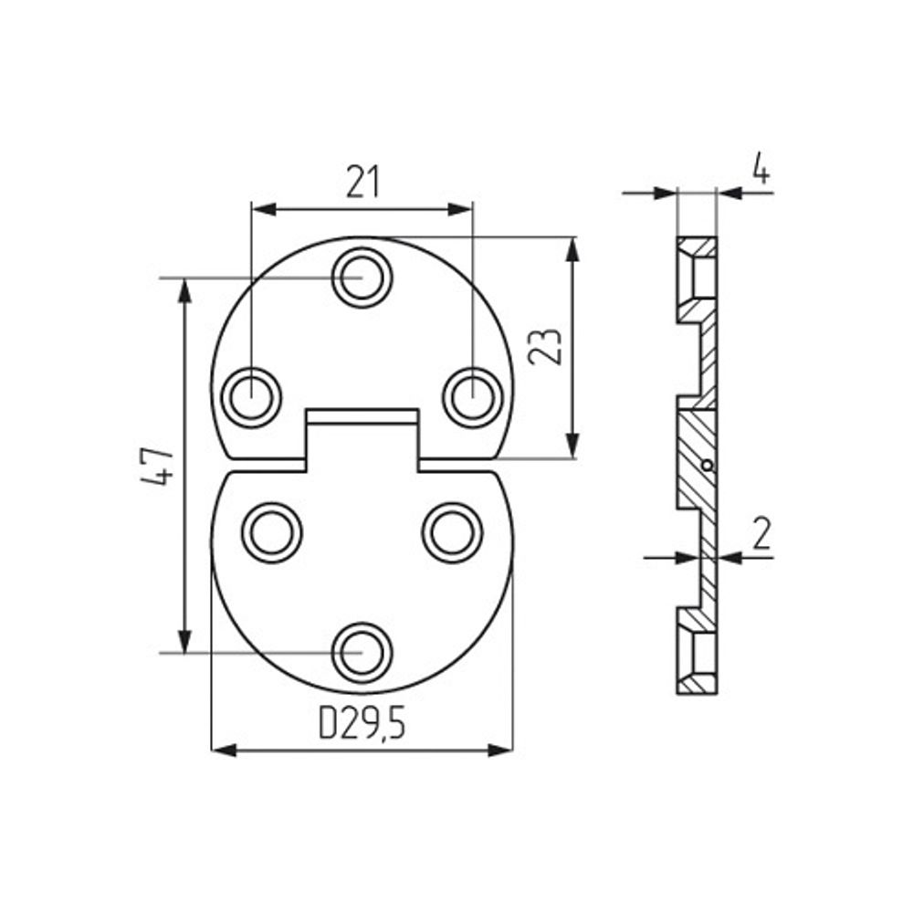 Петля секретерная малая хром (1 шт)