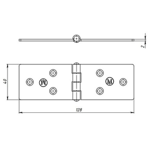 Петля карточная КУНГУР 128х40 цинк (100) (1 шт)