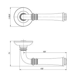 Ручка раздельная PUNTO SERENITY ZR OB-13 антич.бронза /41119/