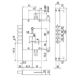Замок врезной сувальдный CISA NEW CAMBIO FACILE 57.685.48 ключ 44 мм /6907/