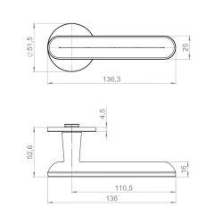Ручка раздельная ARMADILLO FRAPPE R.YM MWSC-33 итальянский тисненный /62135/