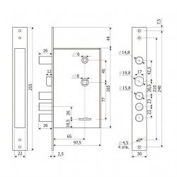 Замок врезной ГАРДИАН ЗВ 30.12 (4кл) /19829/