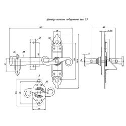 Щеколда калитки поворотная НОЭЗ Арт53-S черный матовый 4мм