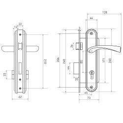 Замок врезной БУЛАТ ЗВ4-1.03.04 Номос хром