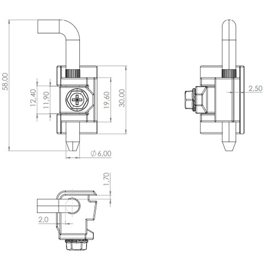 Петля угловая EZ 097-2.5