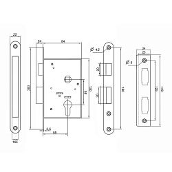 Замок врезной PALLADIUM 4301 CP хром