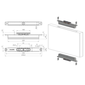 Комплект ARMADILLO для маятниковых дверей PIVOT (до 150 кг, доводчик, фиксация 90гр) /62831/