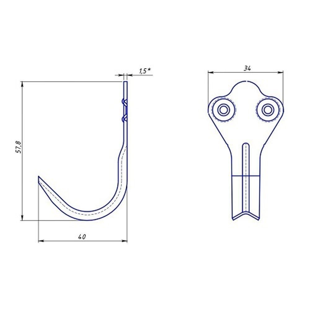 Крючок-вешалка КУНГУР № 2 цинк (1 шт)
