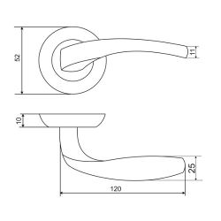 Ручка раздельная VETTORE R07.047 SN/CP мат.никель/хром