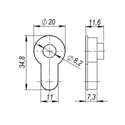 Вставка под шток ARMADILLO для CYLINDER CP-8 хром /34049/