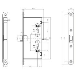Замок врезной антипаника электромеханический ISEO правый