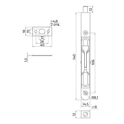 Упор торцевой AJAX RIGEL FB-140/R BL черный /57465/