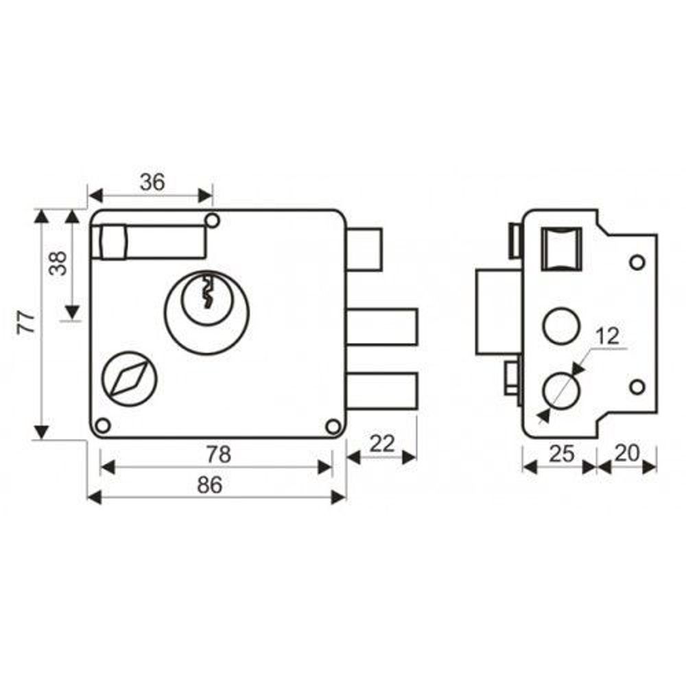 Замок накладной АЛЛЮР 556 BN-R