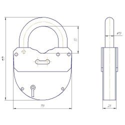 Замок навесной амбарный ЗВС-1
