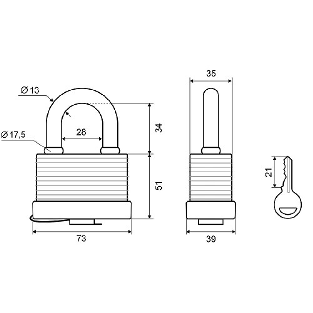 Замок навесной PALLADIUM 905WP-65