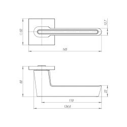 Ручка раздельная AJAX STICK JS SN/WH-19 мат.никель/белый /48229/