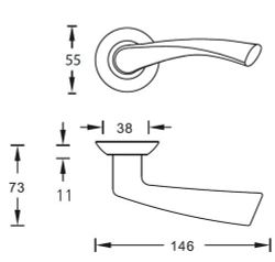 Ручка дверная ARCHIE S010 Х1122 (золото)