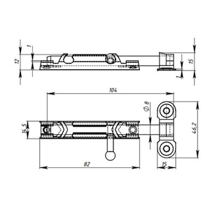 Задвижка накладная КУНГУР ЗТ с ц.дв. цинк (1 шт)