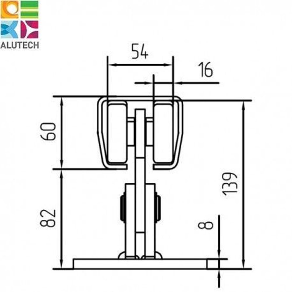 Опора роликовая (полимерные ролики). Для ворот до 300 кг. Light SGN.01.100
