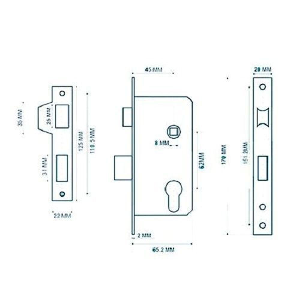 Замок врезной MSM Locks ml62