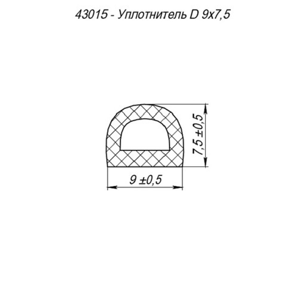 Уплотнитель FUARO без клеевой основы D-9/7,5 мм черный, 100м /47789/