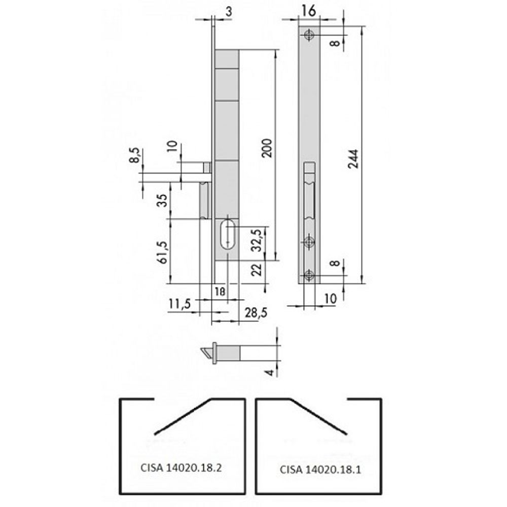 Замок врезной электромеханический CISA 14020.18.1