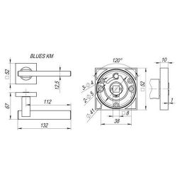 Ручка раздельная FUARO BLUES KM SN/CP-3 мат.никель/хром /23679/