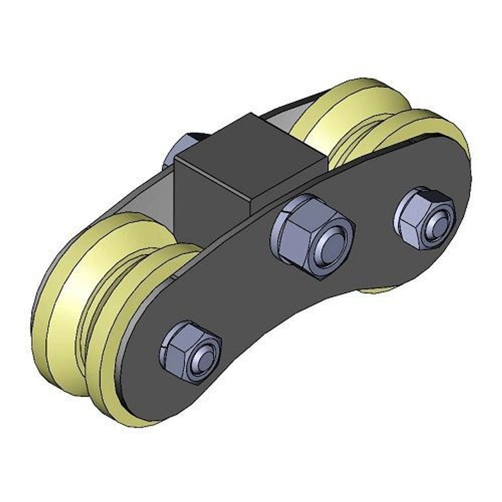 Каретка роликовая капролон d-70 под угол
