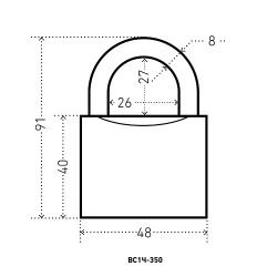 Замок навесной АЛЛЮР ВС1Ч-350 5кл.