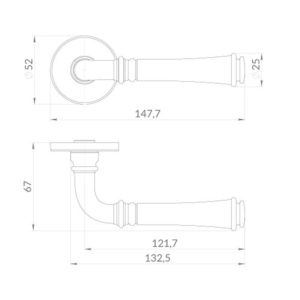 Ручка раздельная PUNTO VERONA EST.R52 CP-8 хром /60469/