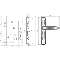Замок врезной ЗЕНИТ ЗВ4-3.01 бронза