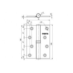 Петля дверная съемная PUNTO 113-4" 100х70х2,5 AC L медь левая /29063/ (1 шт)