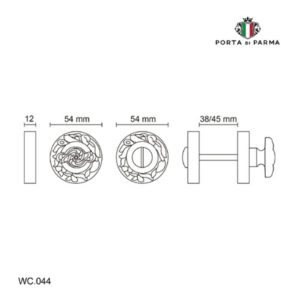 Ручка поворотная PORTA DI PARMA WC.044.11 MCF матовый кофе