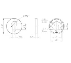 Накладка под цилиндр FUARO ESC-486 RLR GR-23 графит /48195/ (1 шт)