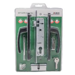 Корпус врезного замка с ручкой AJAX KIT GATE-2085/24 BL черный /63981/