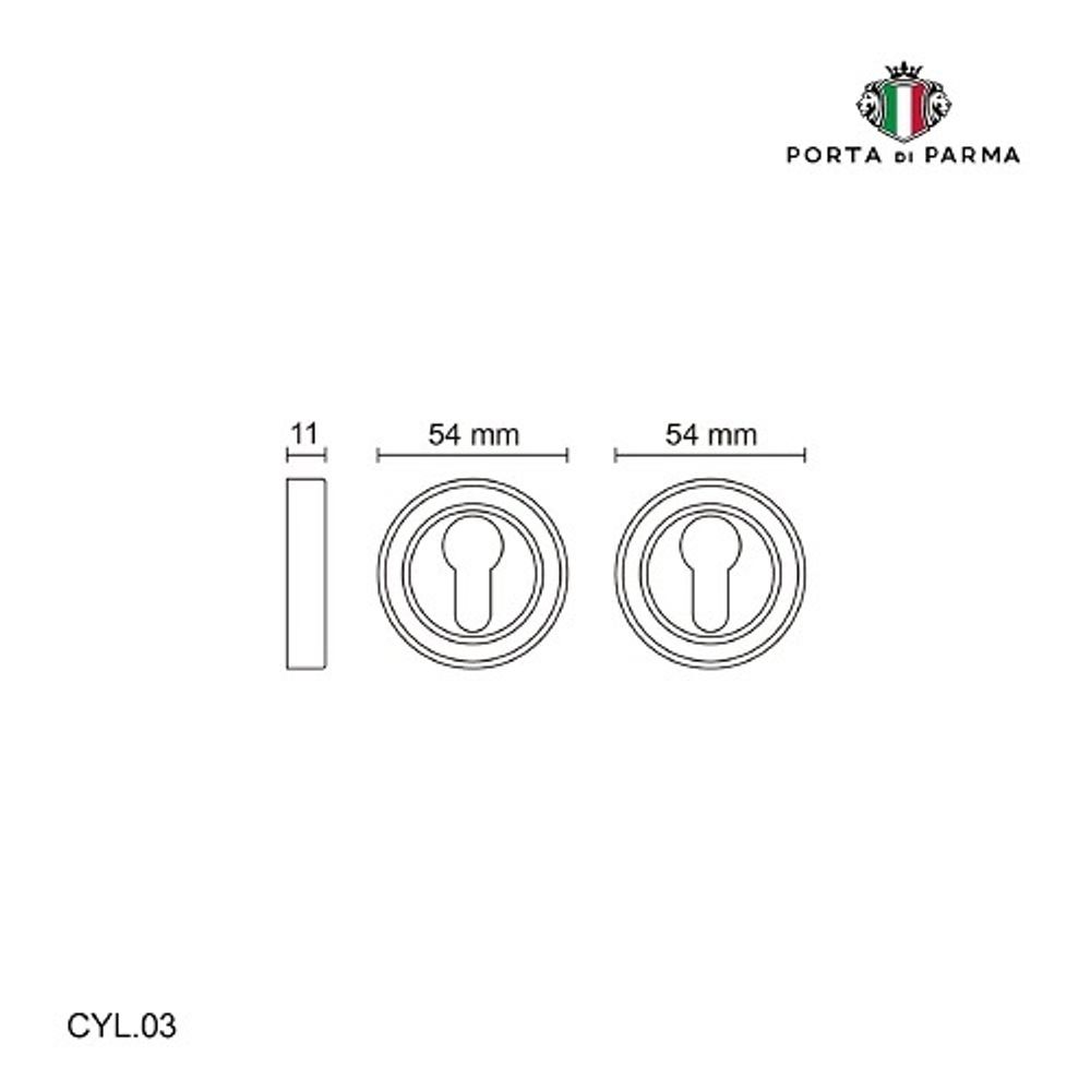 Накладка под цилиндр PORTA DI PARMA CYL.03.01 CP хром