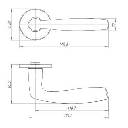 Ручка раздельная PUNTO FORTUNA ARC.R52 SSG-39 сатин.золото /47167/