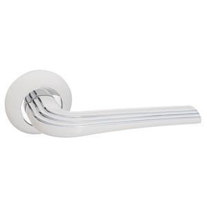 Ручка дверная RENZ 429-08 W/CP "Терамо" (белый/хром блестящий)