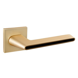 Ручка дверная PUERTO AL 556-03 SLIM SSG/B "Романо" (золото матовое сатинированное/черный)