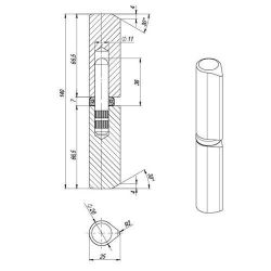 Петля приварная FUARO D20x140S с подшипником /58155/ (1 шт)