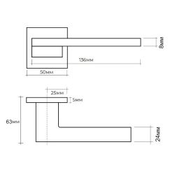 Ручка раздельная ABRISS R21.180 MCP матовый хром
