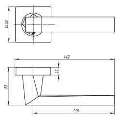 Ручка раздельная ARMADILLO CORSICA SQ003-21SN-3 мат.никель /20365/