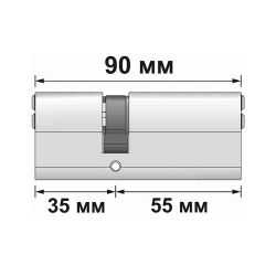 Цилиндровый механизм PUNTO Z300/90 mm (30+10+50) CP хром 5 кл. /57483/
