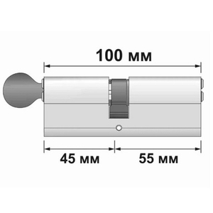 Цилиндровый механизм с вертушкой PUNTO Z302/100 mm (50+10+40) BL черный 5 кл. /63941/